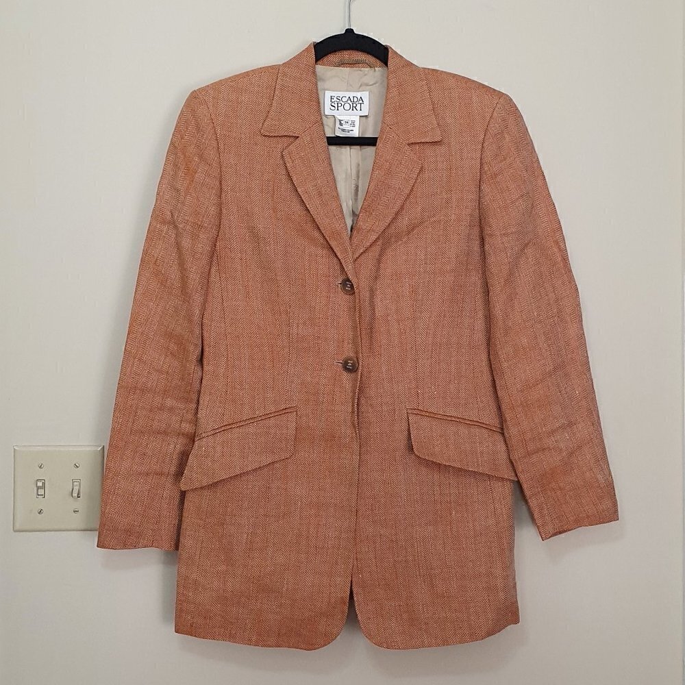 Escada Sport 100% Linen Herringbone BlazerJacket